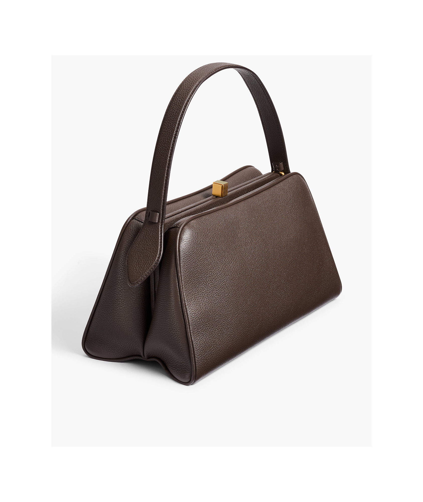 Khaite Cate Textured Leather Top Handle Bag In Black