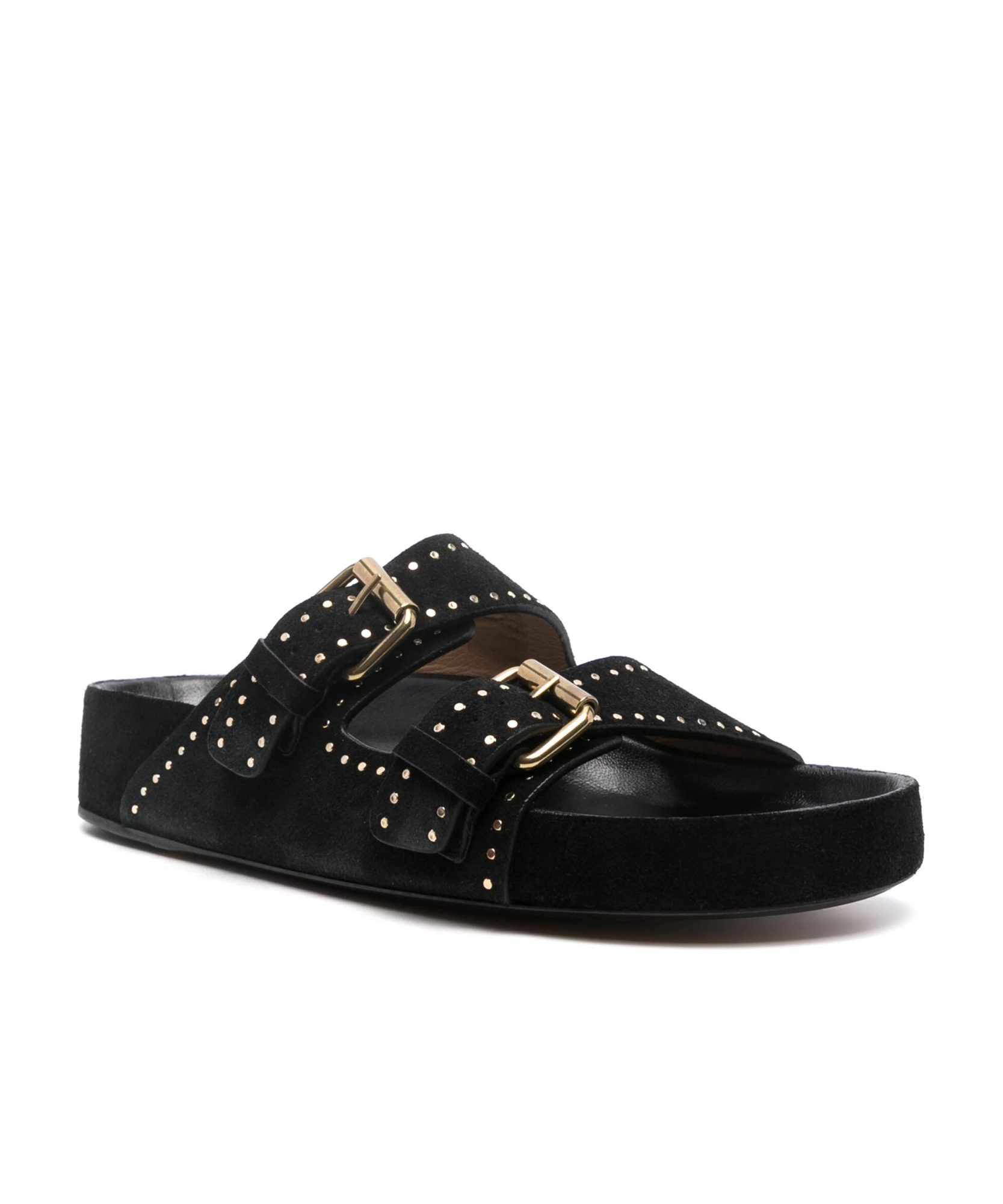 Isabel Marant Lennya Suede Platform Sandal In Black