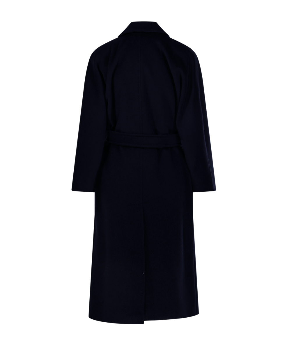 Max Mara Belted Long-sleeved Coat In Black