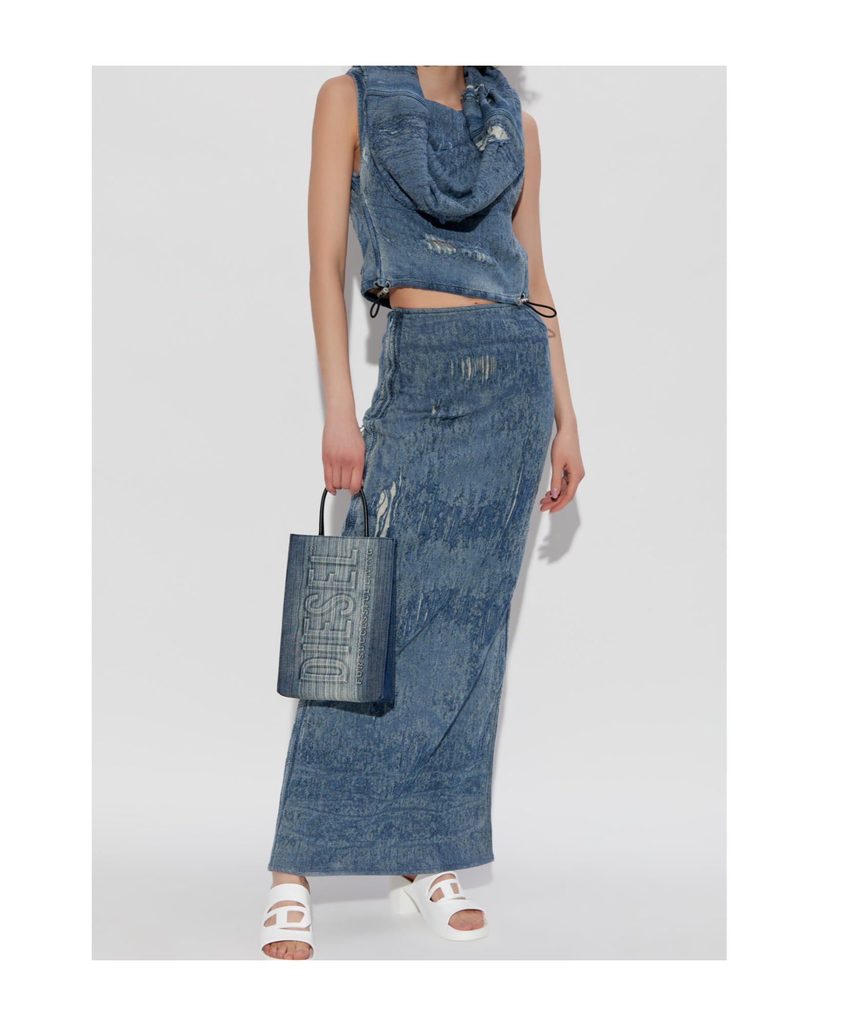 Diesel Blue De-vania-fsg Denim Top In Blue