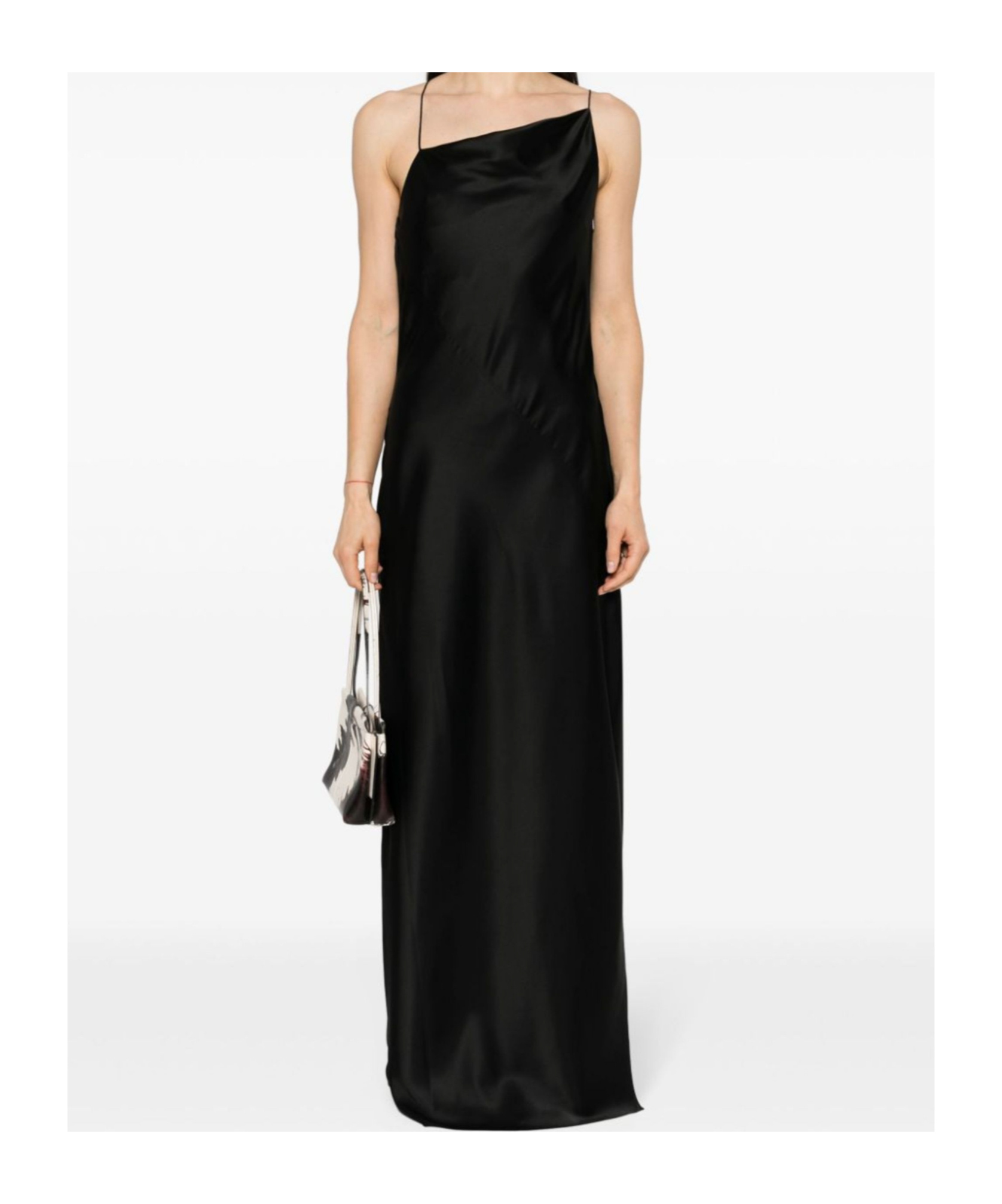 Calvin Klein Womens Asmmetric Long Maxi Dress In Black