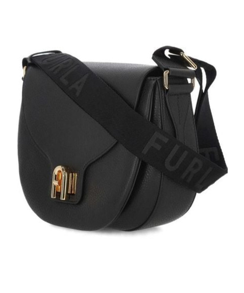 Shop Furla Lotus Crossbody Bag In Black