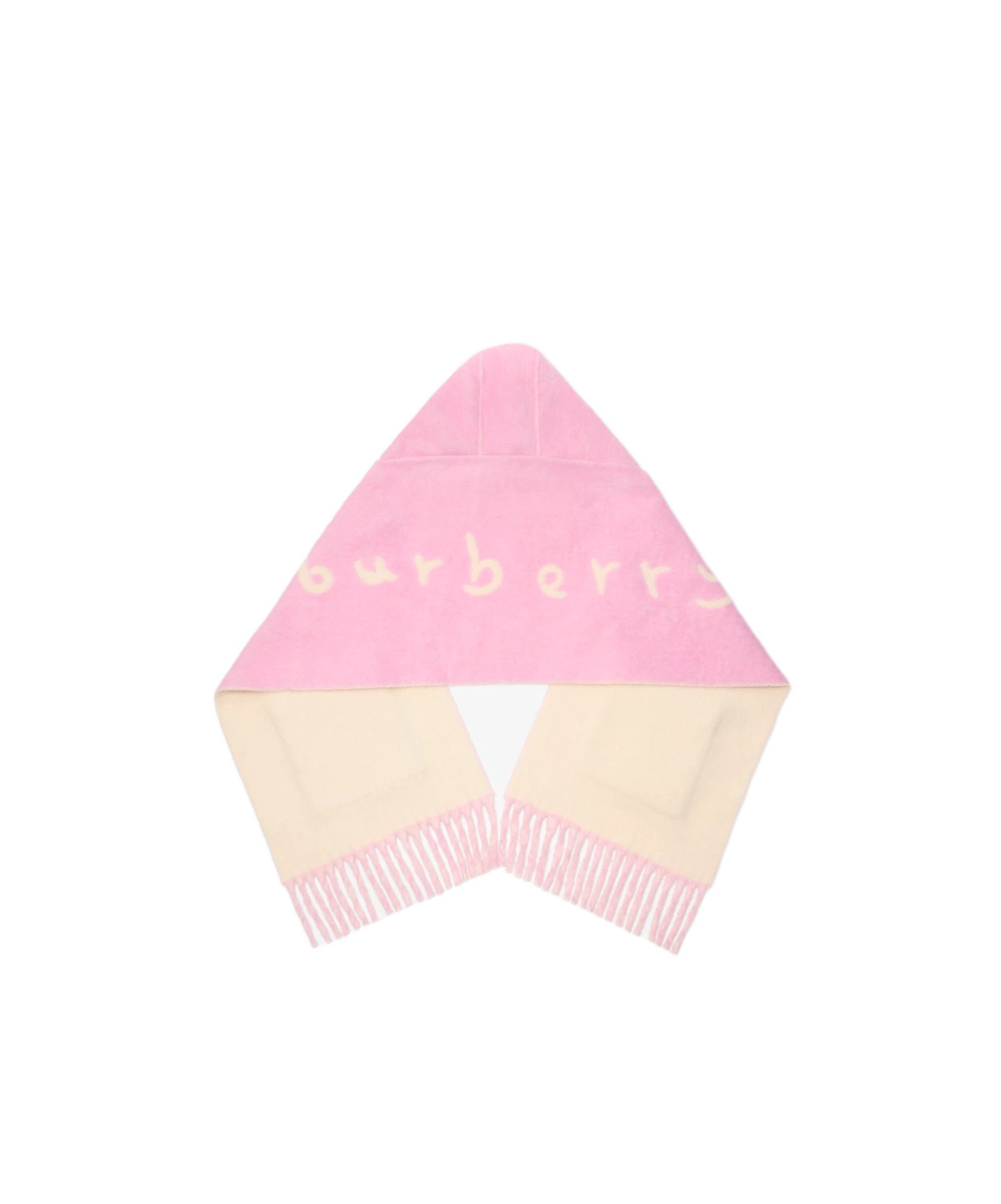 Burberry Logo Alpaca Wool Blend Hooded Scarf In Pink