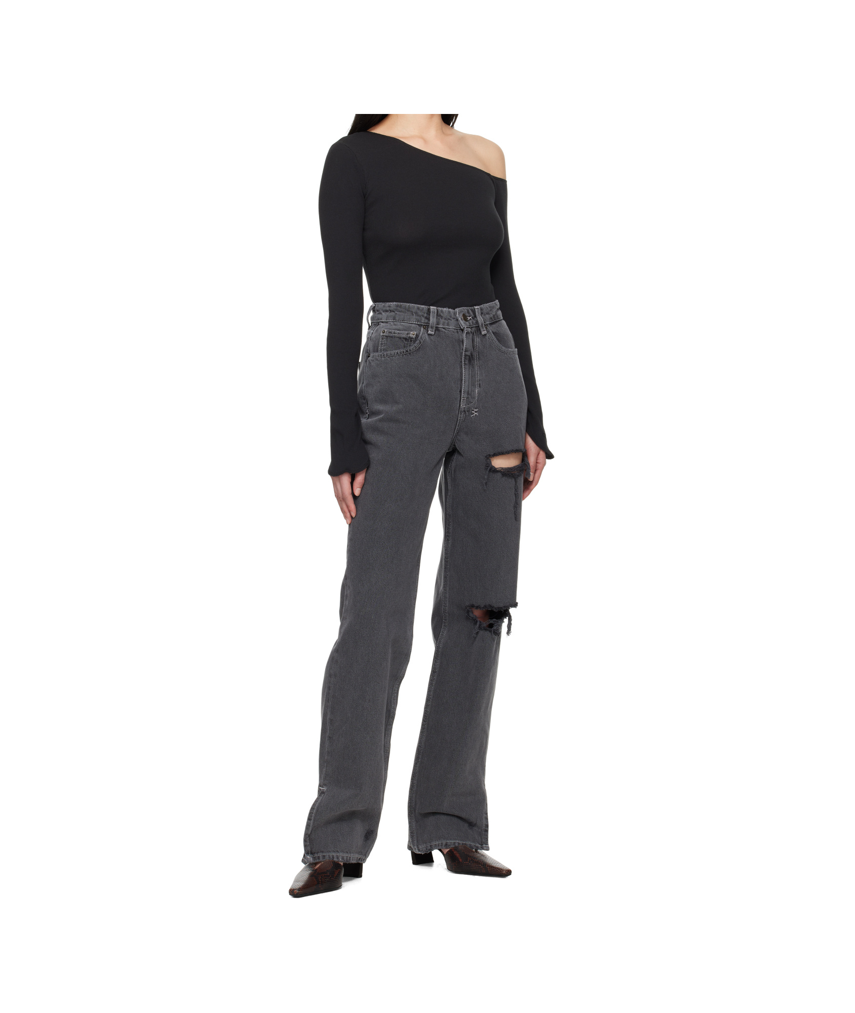 Ksubi Straight Playback Jeans In Gray Washed