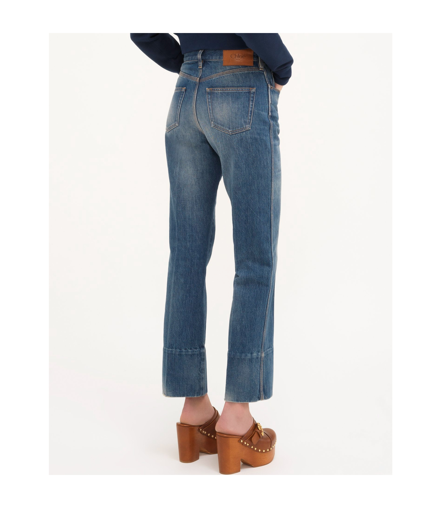Chloé Snake Capsule High Rise Jeans In Blue