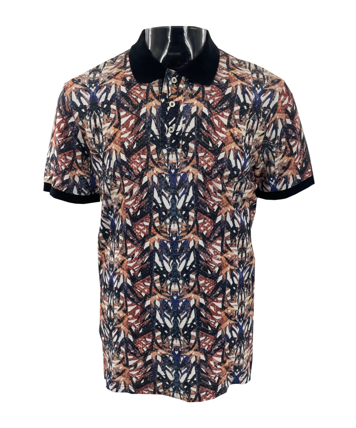 Just Cavalli Printed Short-sleeved Shirt In Black