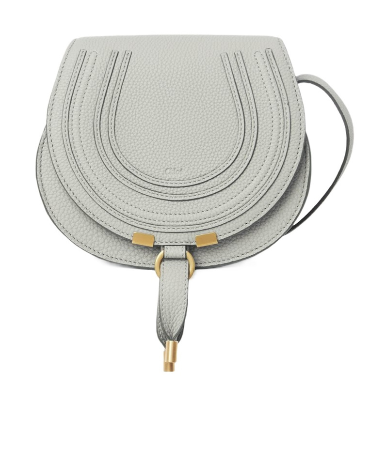Chloé Small Flip Saddle Bag In Gray