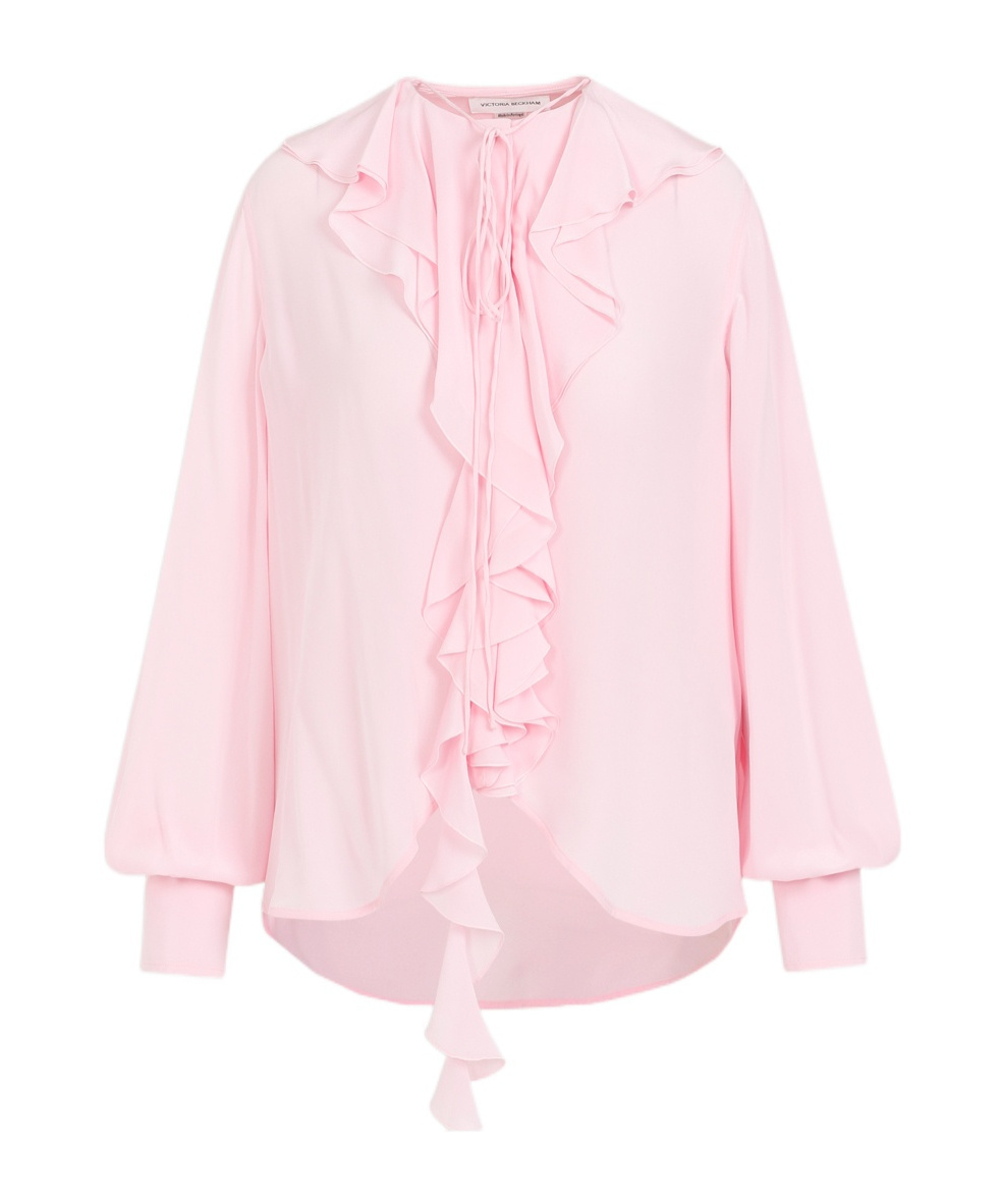 Victoria Beckham Blusa Ruffles Shirt, Blouse Pink In Pink