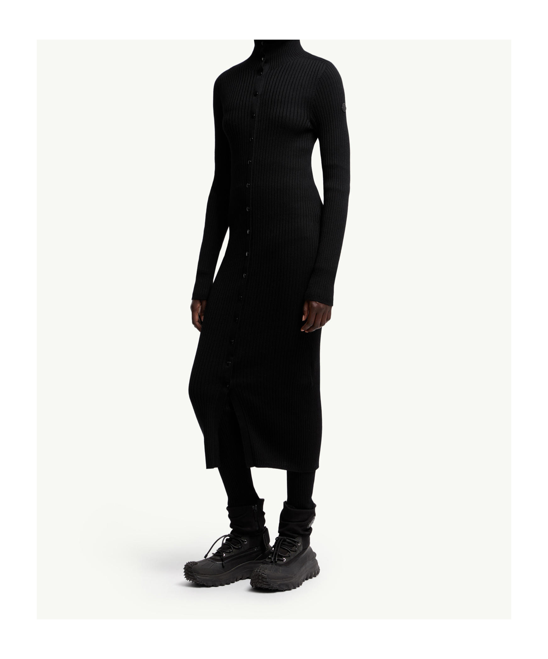 Moncler X Ee72 By Edward Enninful Wool Turtleneck Dress In Black