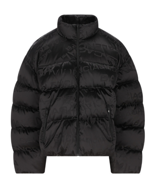 Balenciaga Long-sleeved Stand-collar Down Jacket In Black