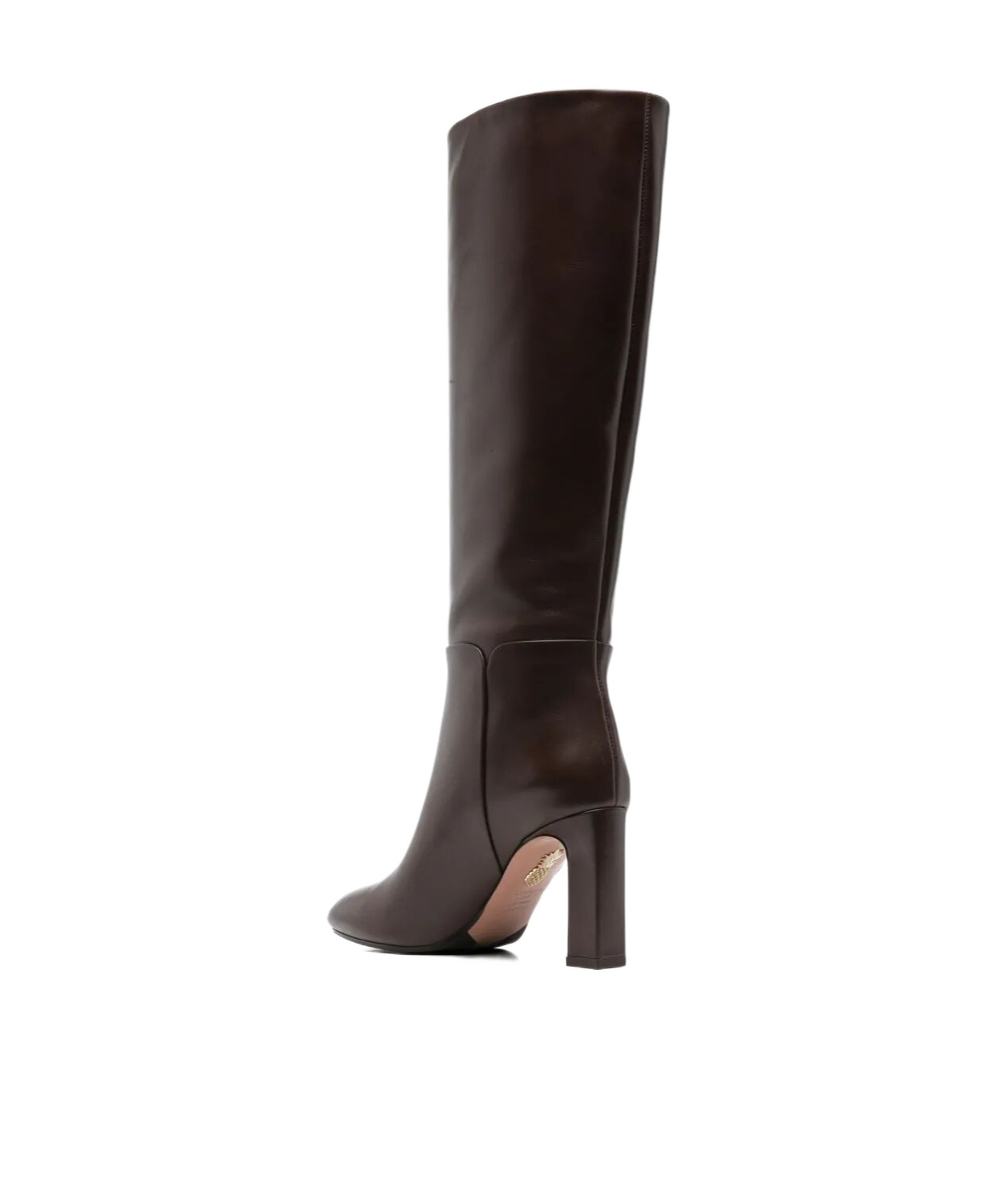 Aquazzura 85mm Sellier Block-heel Knee-high Boots In Brown