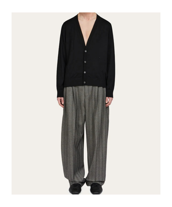 Ferragamo Belt-loops Pleated Trousers In Multi