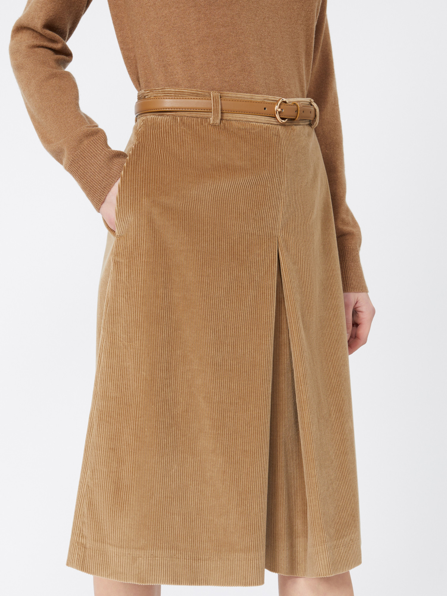 Max Mara Belt Loop Skirt In Brown