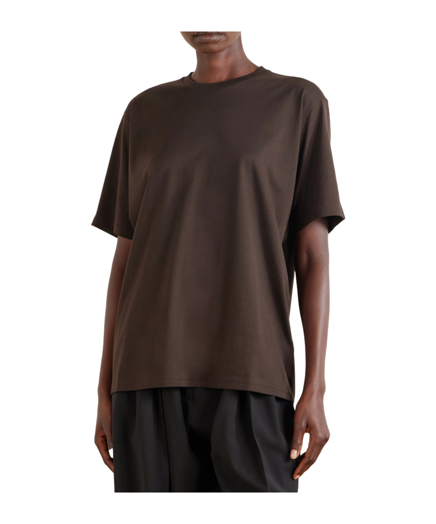 Ssstein Solid Cotton T-shirt In Brown