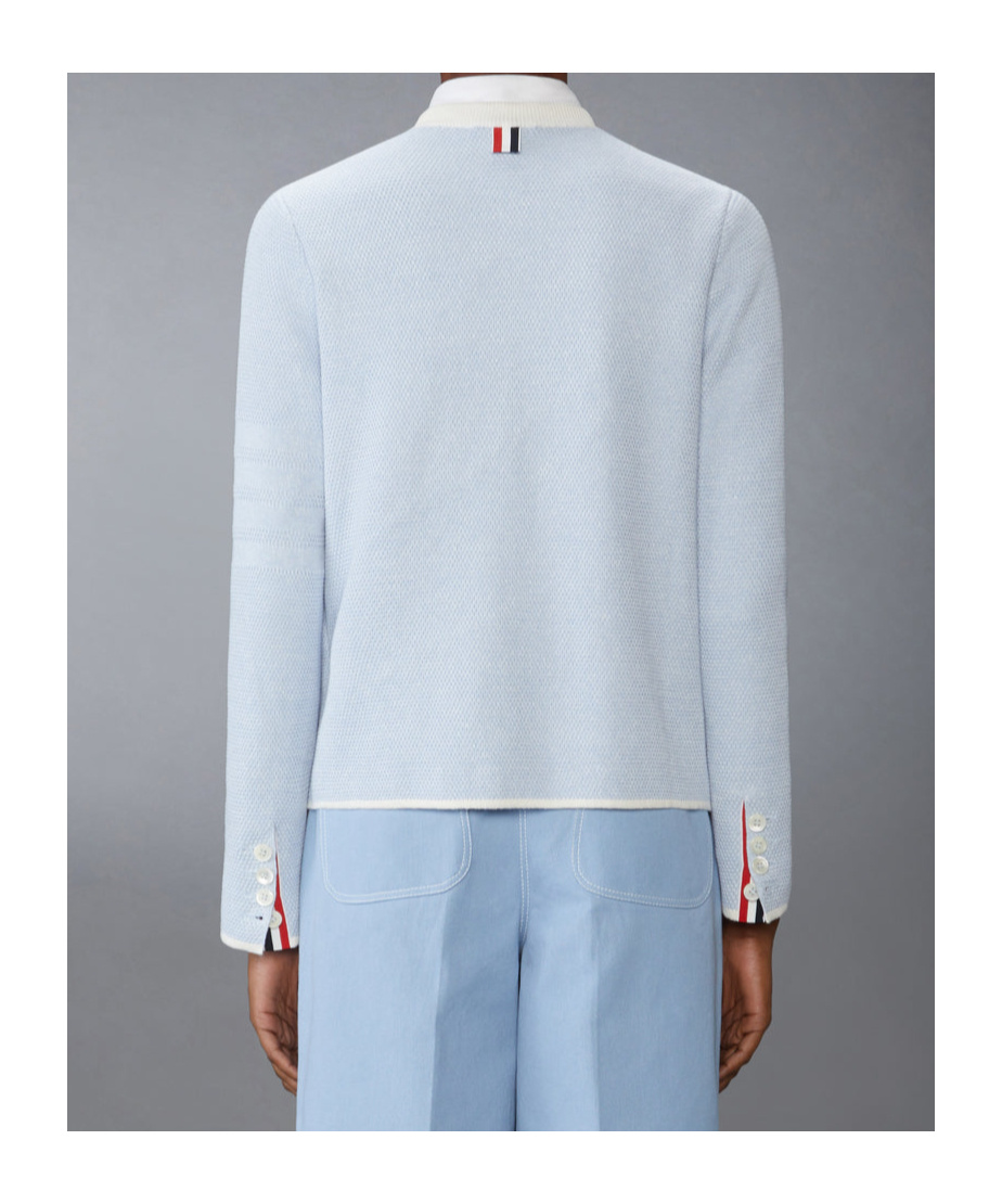 Thom Browne Honeycomb-knit Jacket In Blue