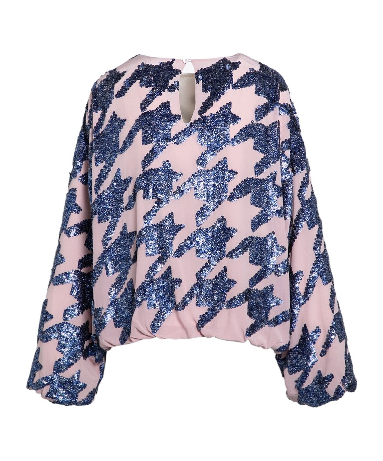 Dries Van Noten Pink Sequined Silk Blouse In Pink