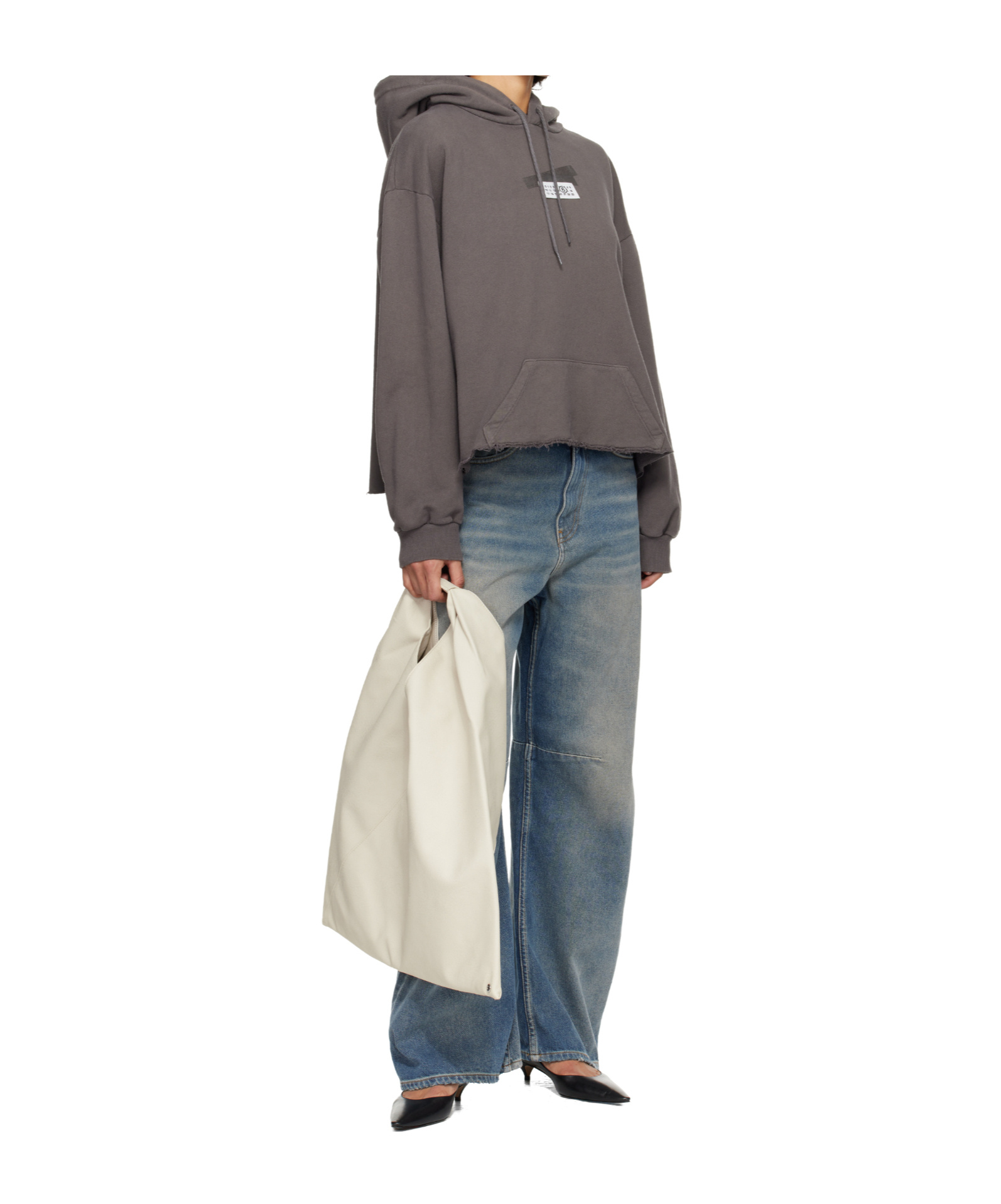 Mm6 Maison Margiela Taupe Relaxed Hoodie In Gray