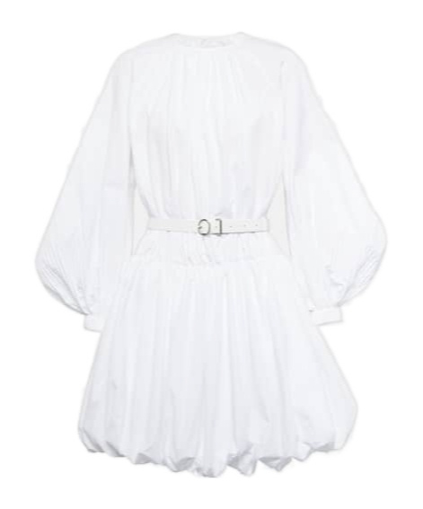 Jil Sander Leather-trimmed Cotton Poplin Minidress In White
