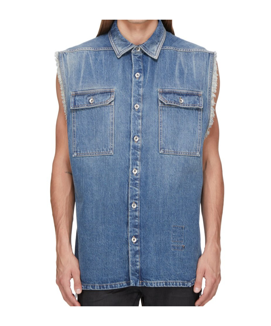 Shop Rick Owens Drkshdw Sl Tommy Jumbo Gilet In Blue