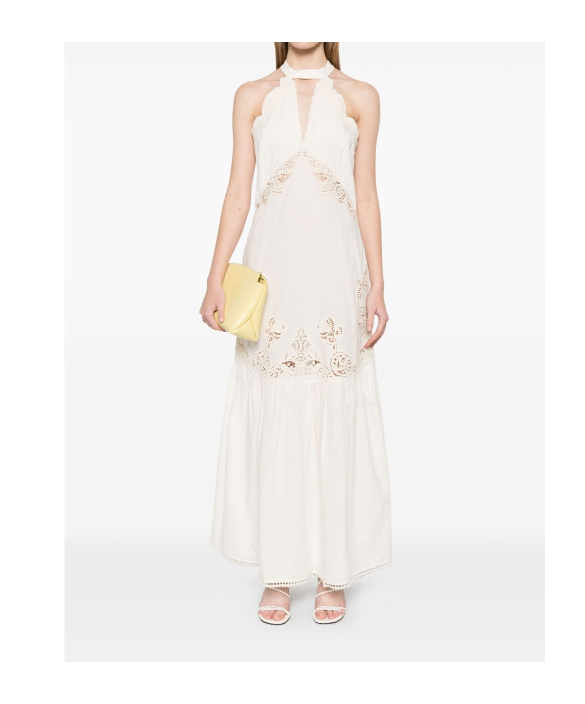 Shop Twinset Lace-detailed Maxi Dress