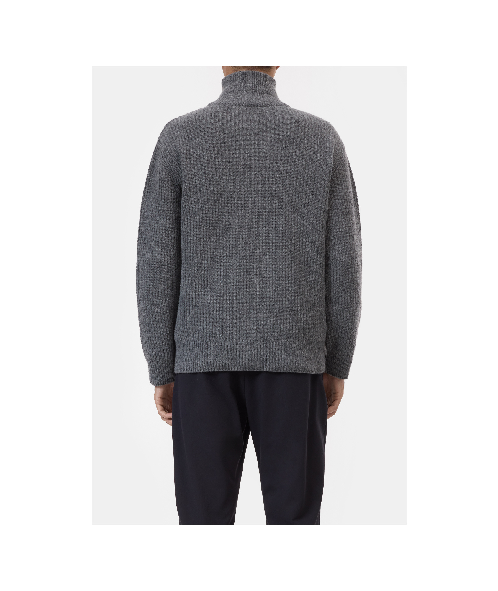 Closed Zipped-up Knit Cardigan In Gray