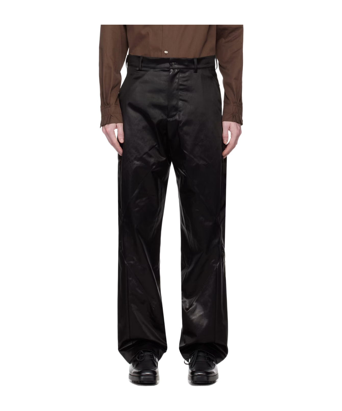 Kiko Kostadinov Gathered Straight-leg Trousers In Black