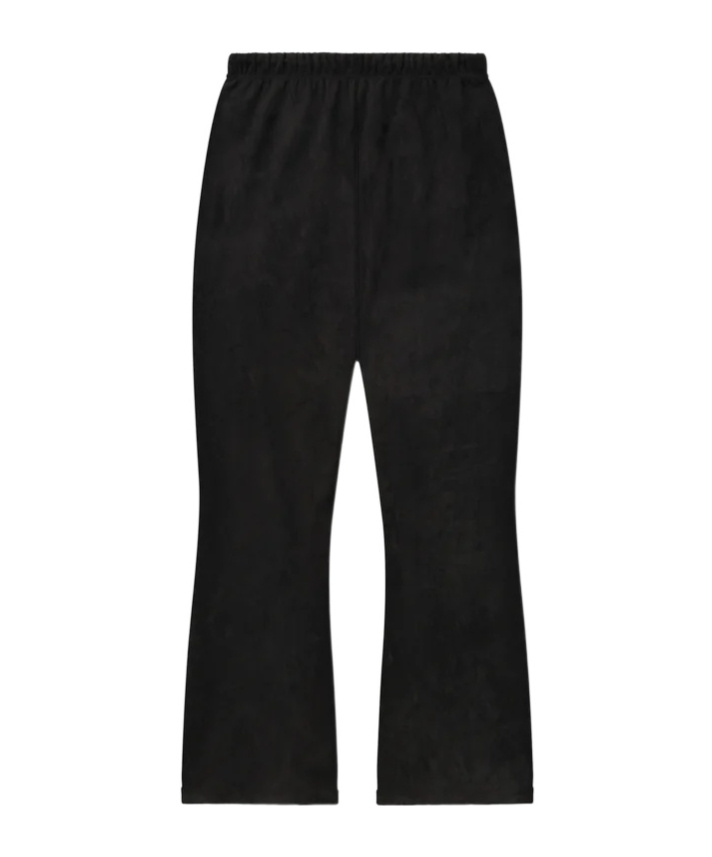 Essentials Womens Suede Fleece Flare Sweatpant In Black