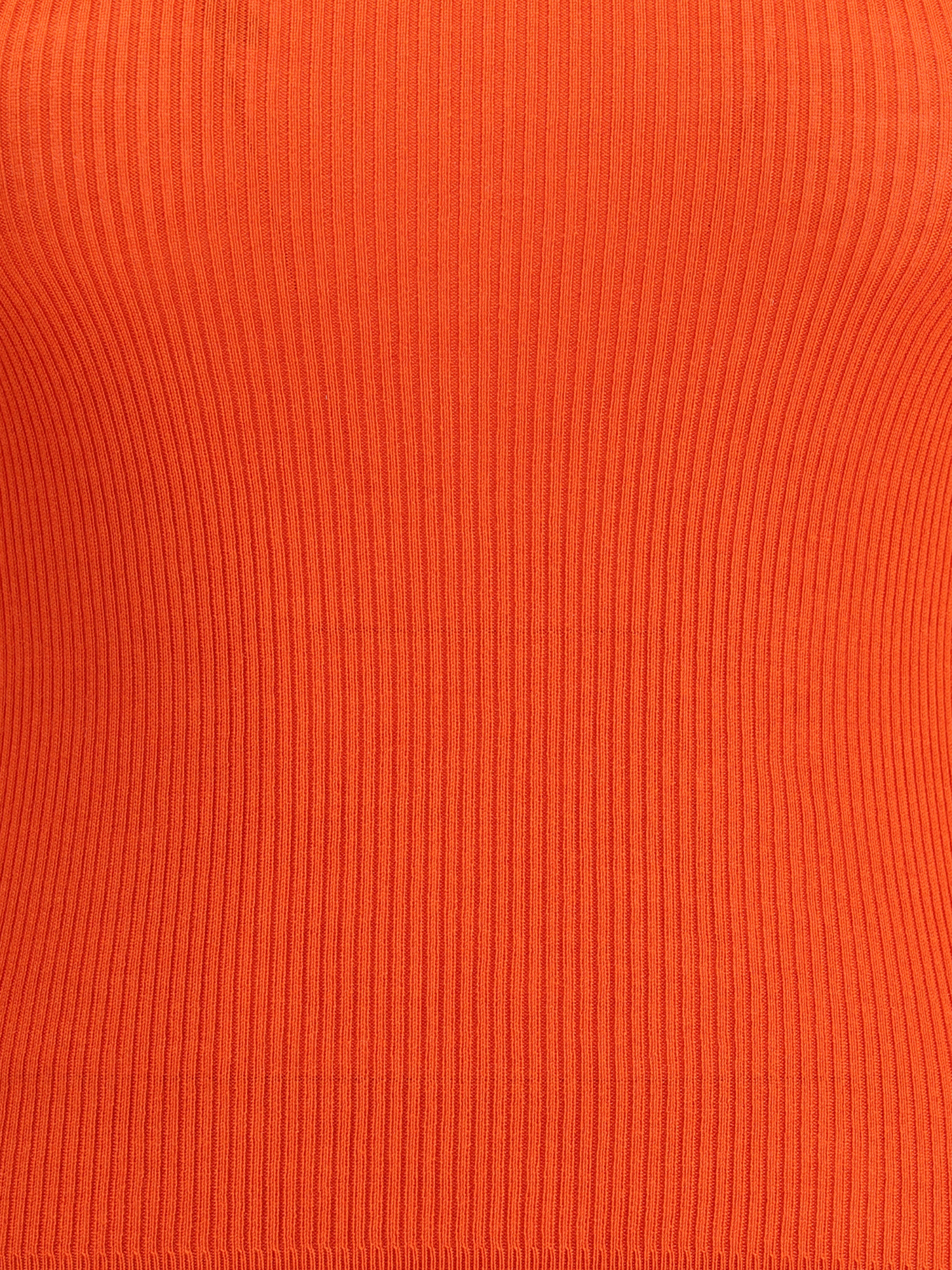 Saint Laurent Ribbed-knit Turtleneck Sweater In Orange