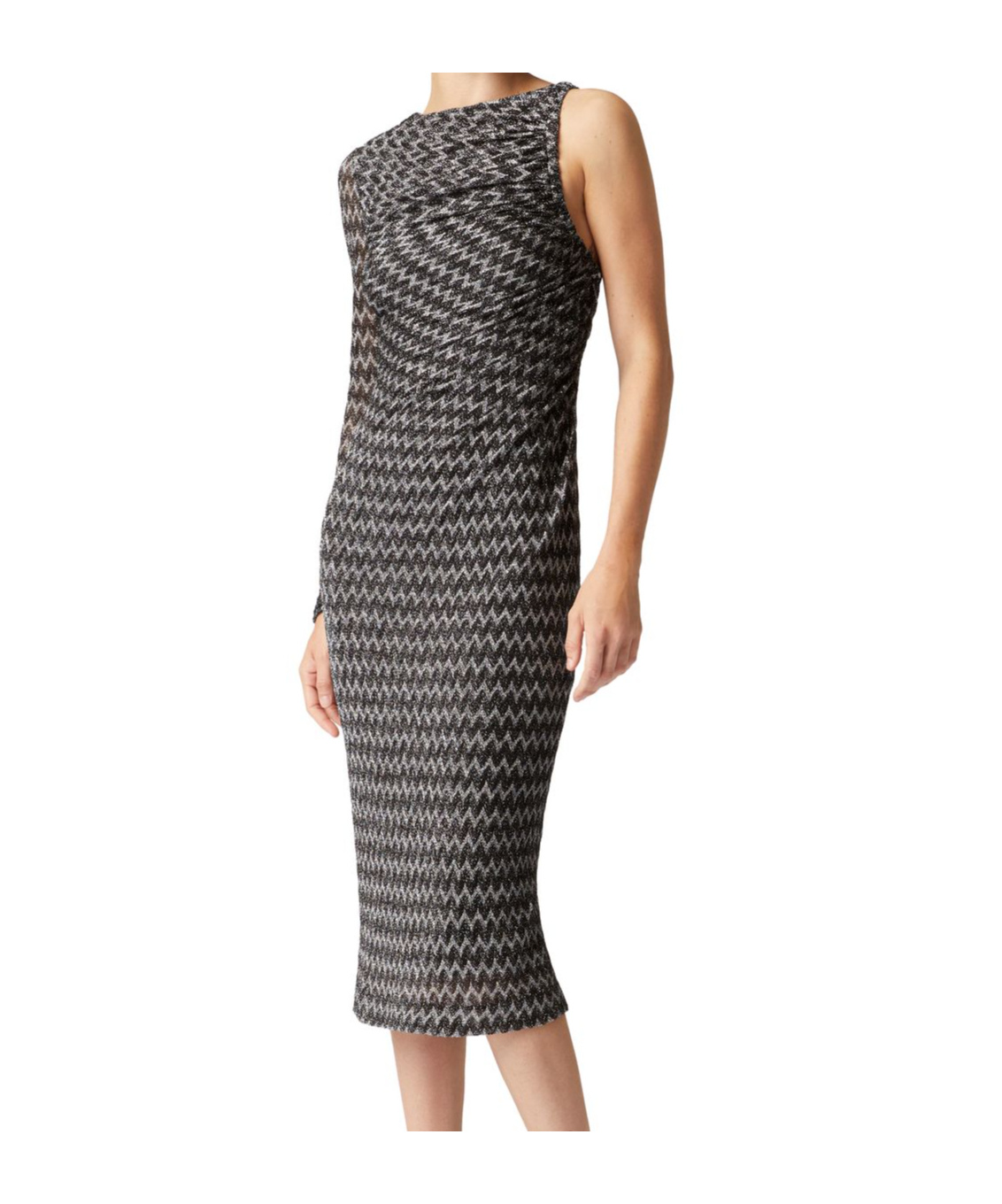 Missoni One Shoulder Dress In Black