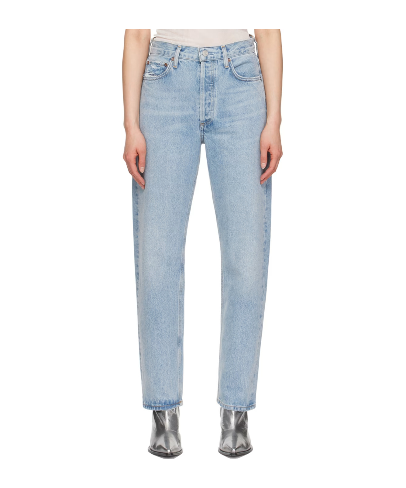 Agolde High-rise Straight-leg Jeans In Blue