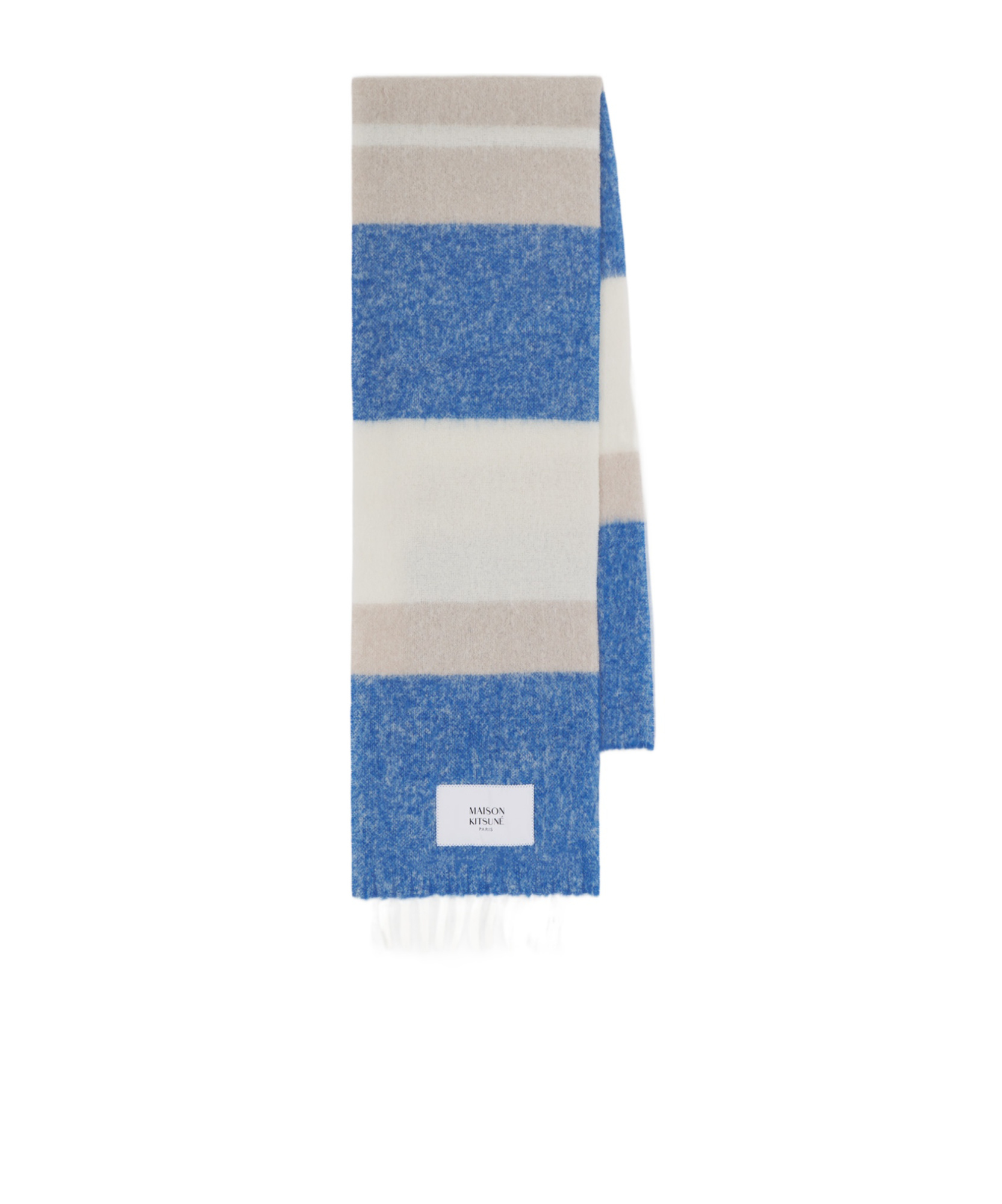 Maison Kitsuné Striped Scarf In Blue