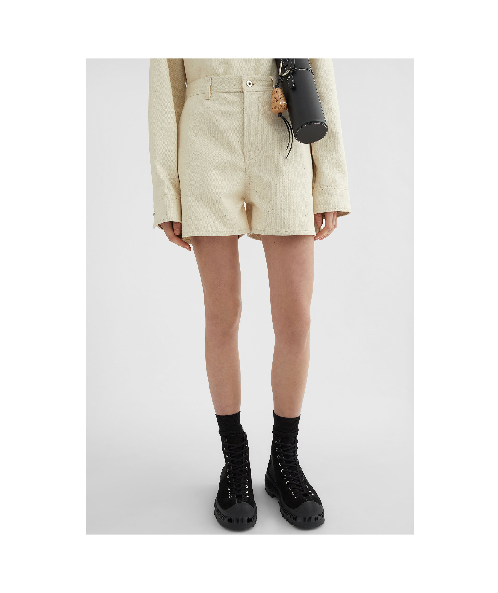 Jil Sander High-rise Denim Shorts In Nude