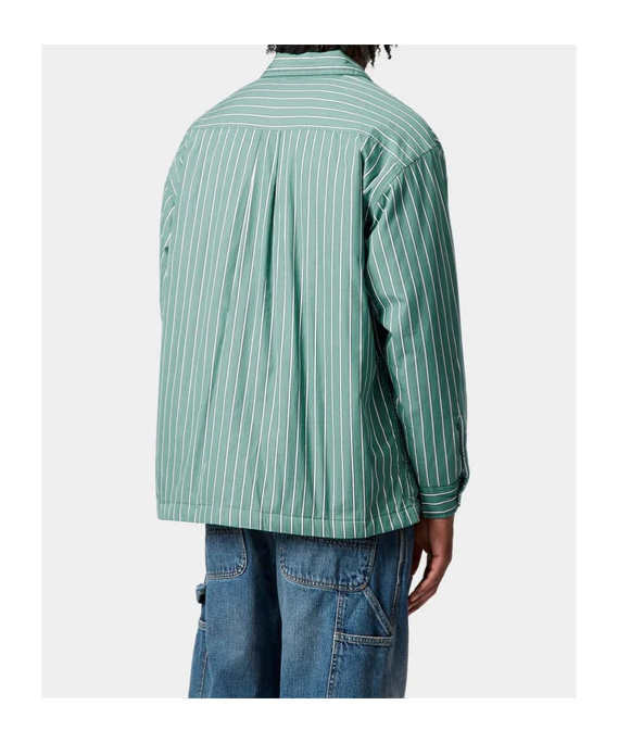 Carhartt Grimsby Stripe Shirt Jacket In Green