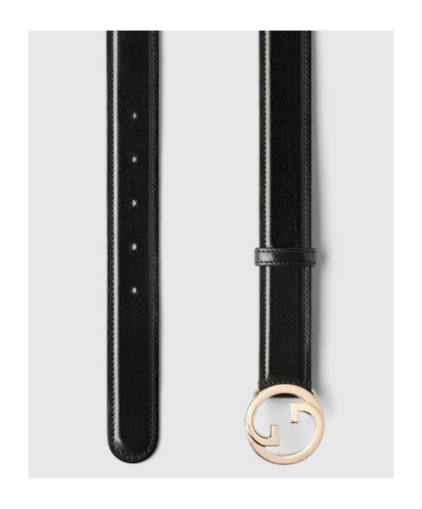 Gucci Belt With Interlocking G Buckle In Black