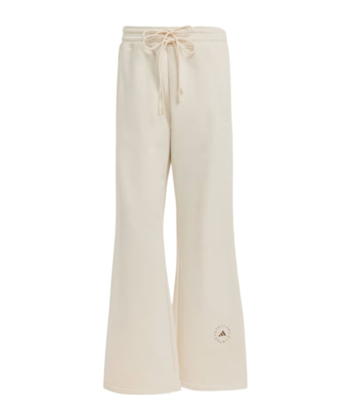 Adidas By Stella Mccartney Drawstring Cotton Track Pants In Neutral