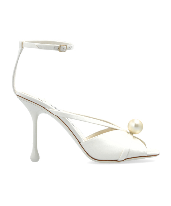 Jimmy Choo 95mm Siva Pearl-embellished Sandals In White