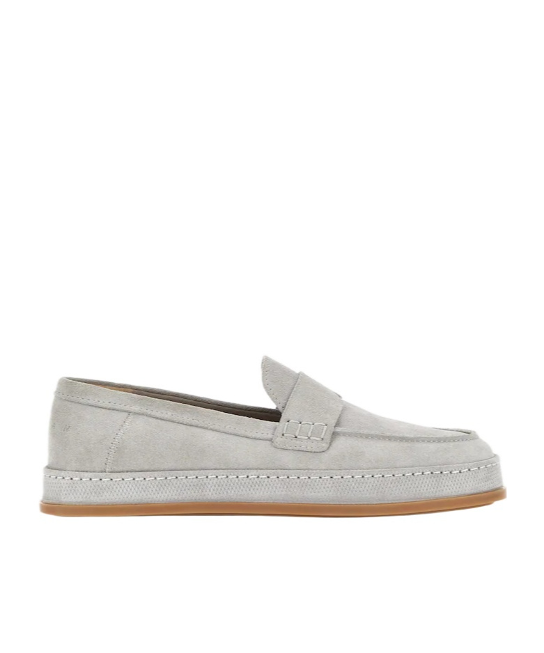 Hogan Almond Toe Loafers In Gray