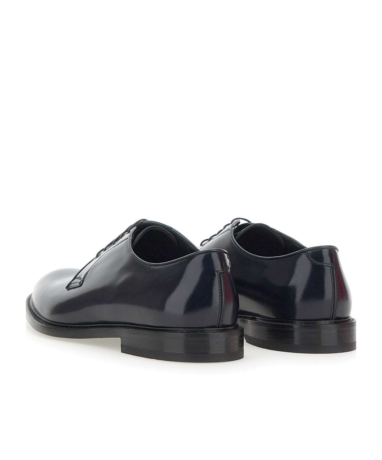 Doucal's Almond-toe Leather Derby Shoes In Black