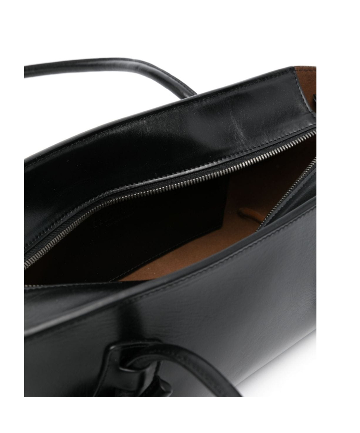 Hereu Fleca Elongated Rectangular Knot Leather Shoulder Bag In Black