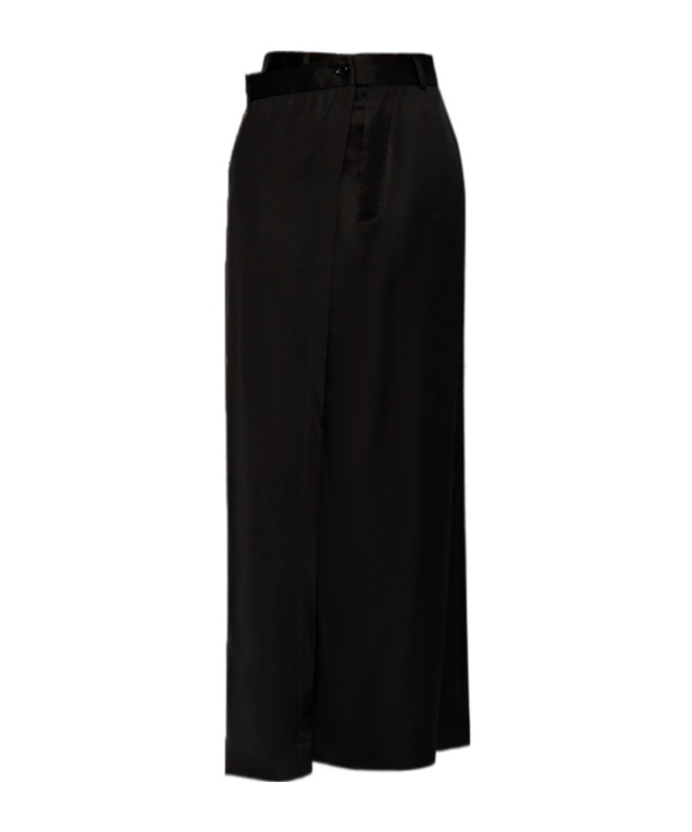 Mm6 Maison Margiela Satin Maxi Skirt In Black