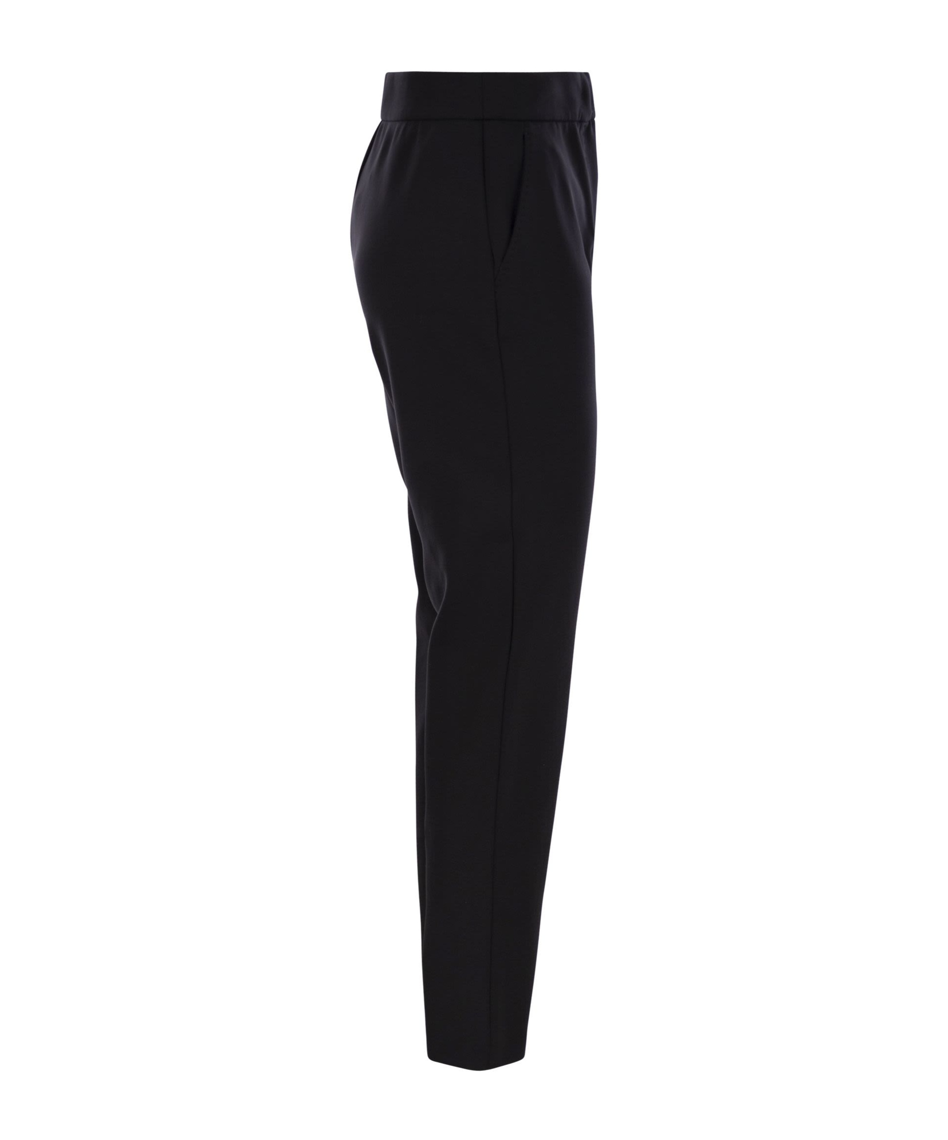 Max Mara Nepeta Stretch Virgin Wool Flare Leg Ankle Trousers In Black