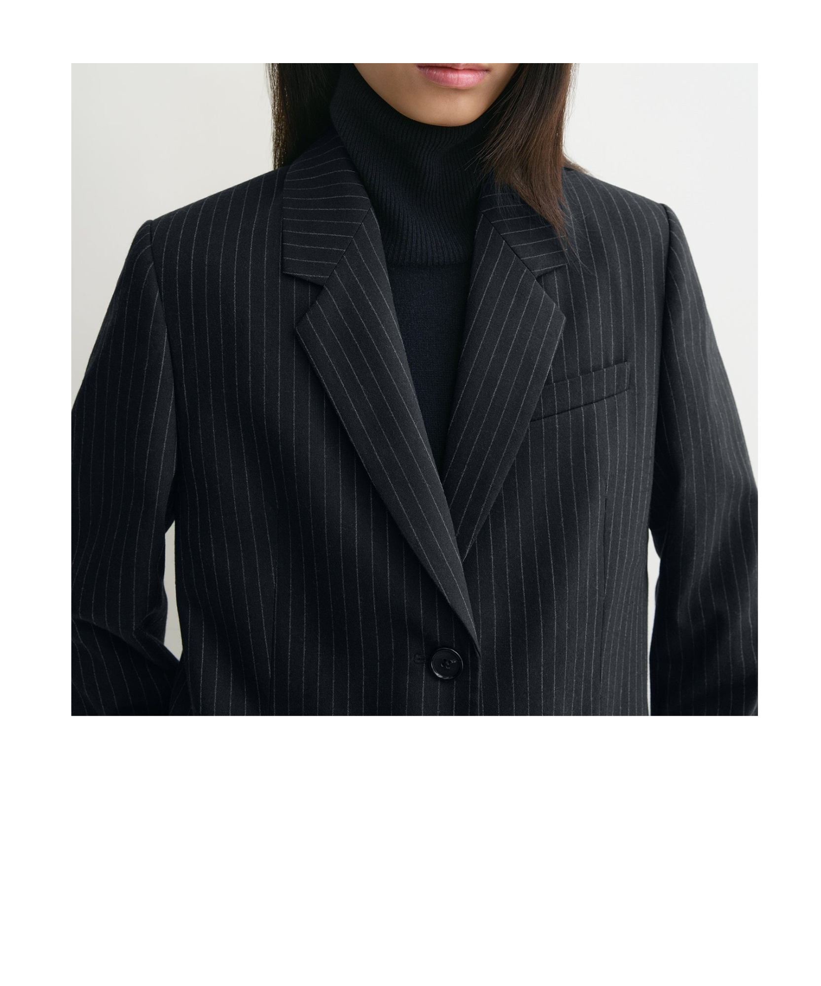 Totême Tailored Pinstriped Blazer In Black