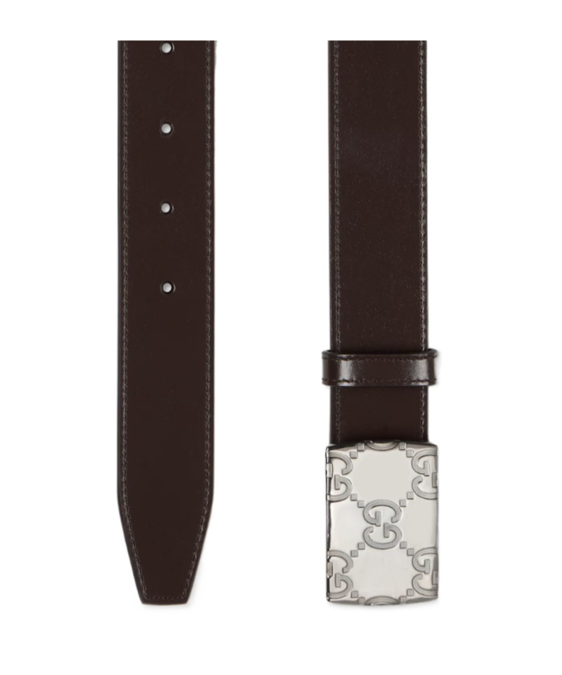 Gucci Belt With Rectangular Buckle In Brown