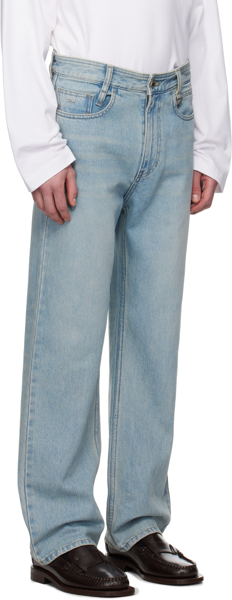 Wooyoungmi Blue New Straight Jeans In Gray
