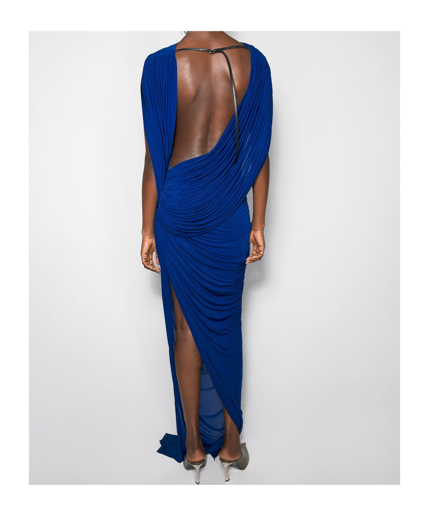 Shop Mugler Draped Backless Gown