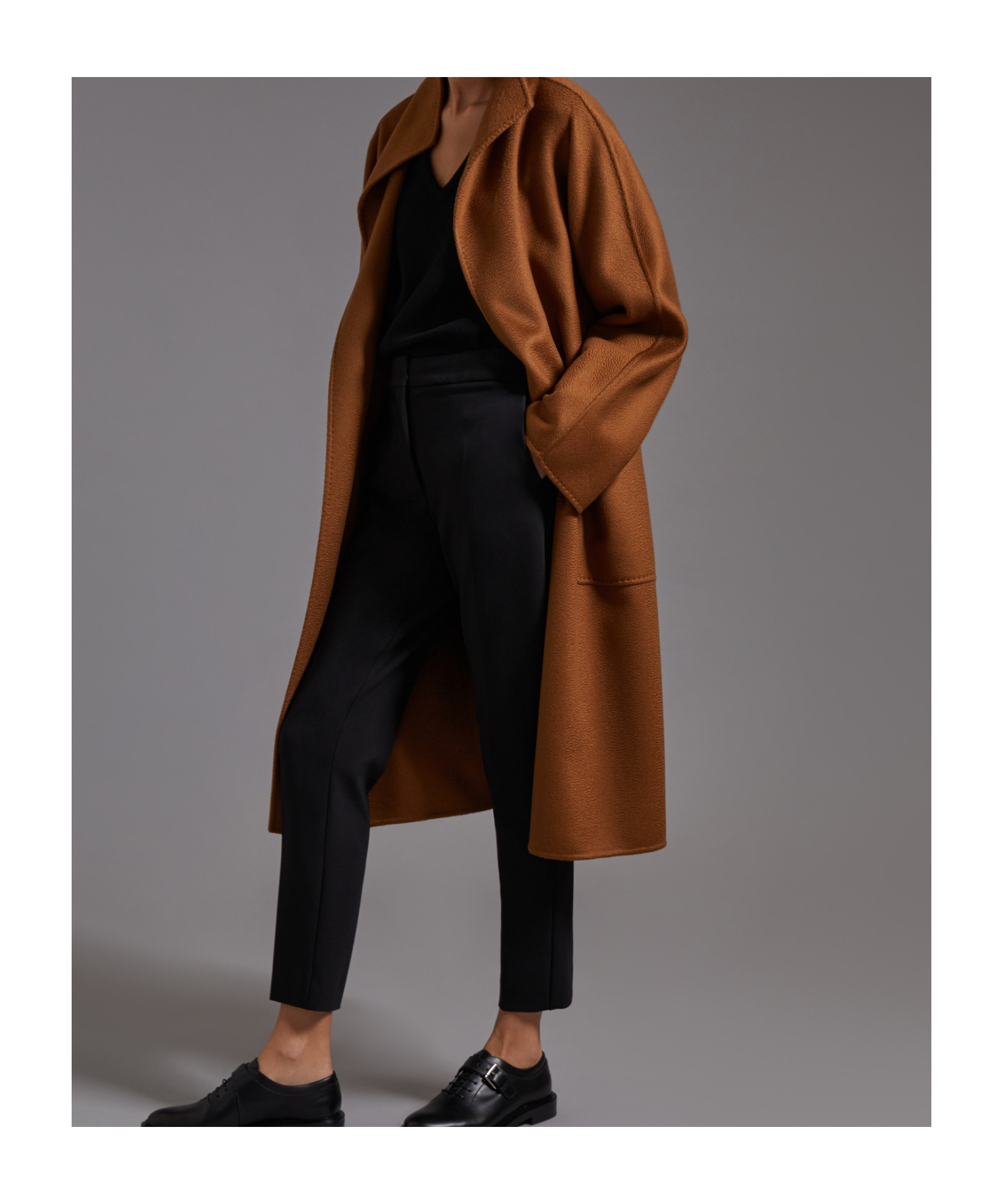 Max Mara Vertical Collar Double-sided Cashmere Coat