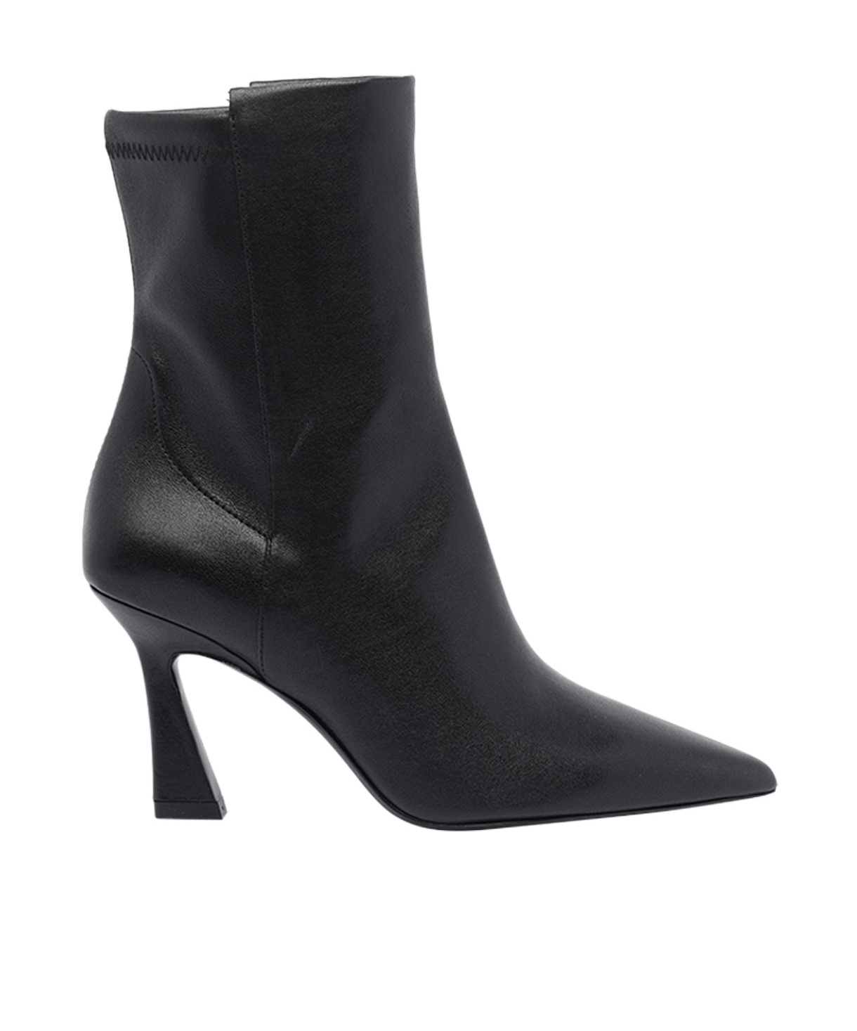 Stuart Weitzman Stylish Leather Ankle Boots With Pointed Toe In Black