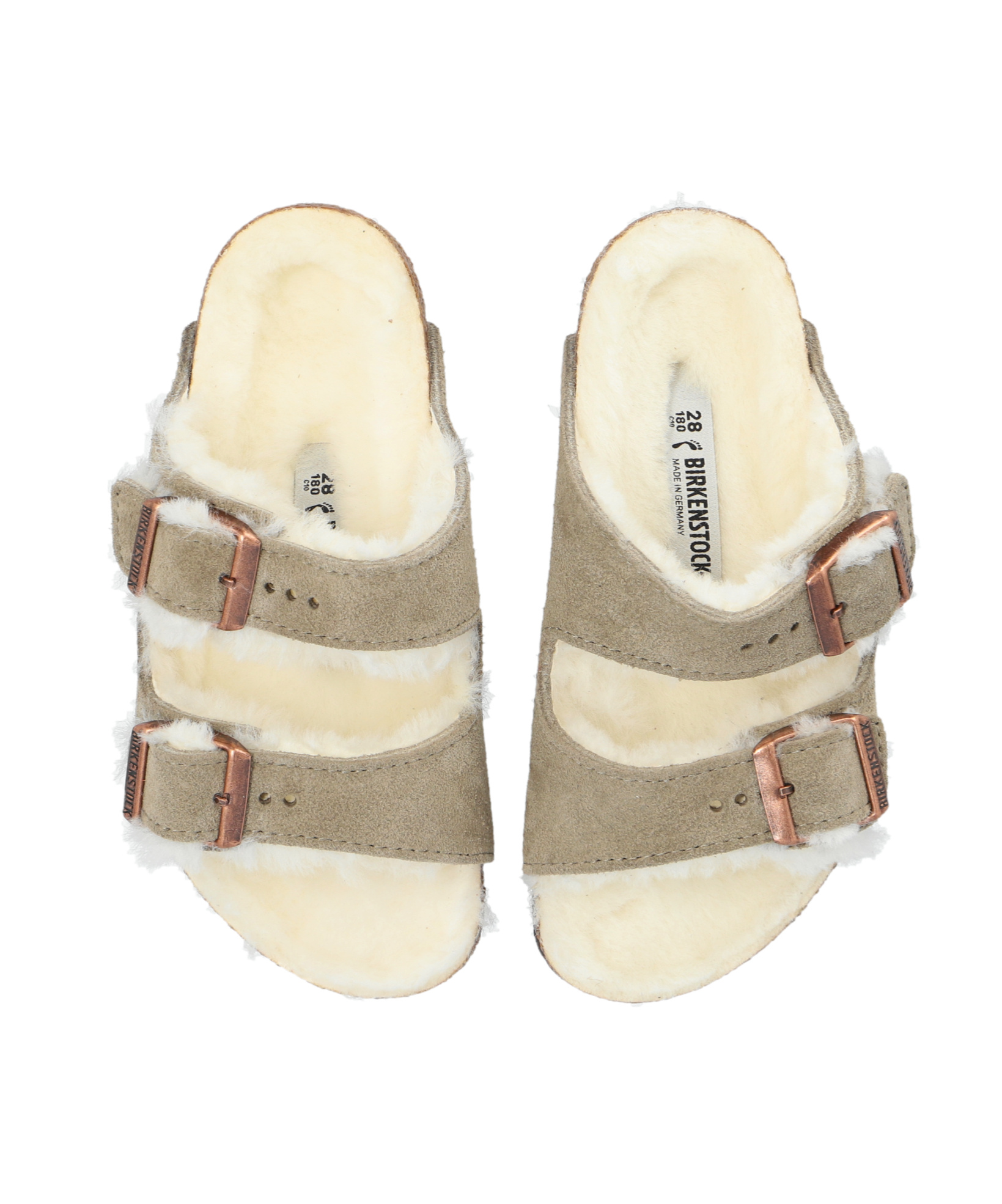 Birkenstock Arizona Shearling Sandal In Green