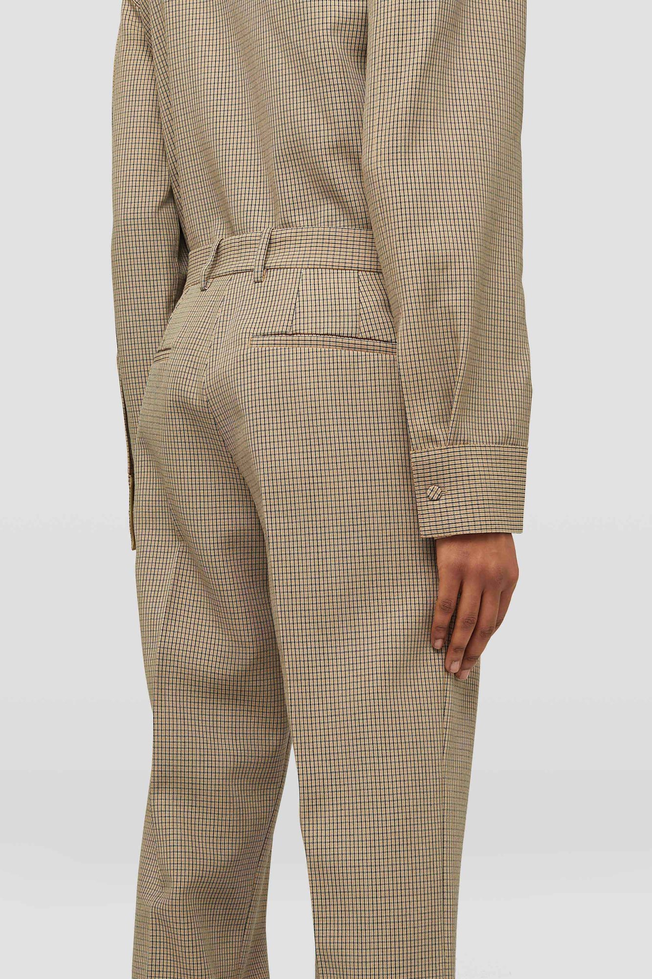 Jil Sander Check-pattern Straight-leg Trousers In Nude