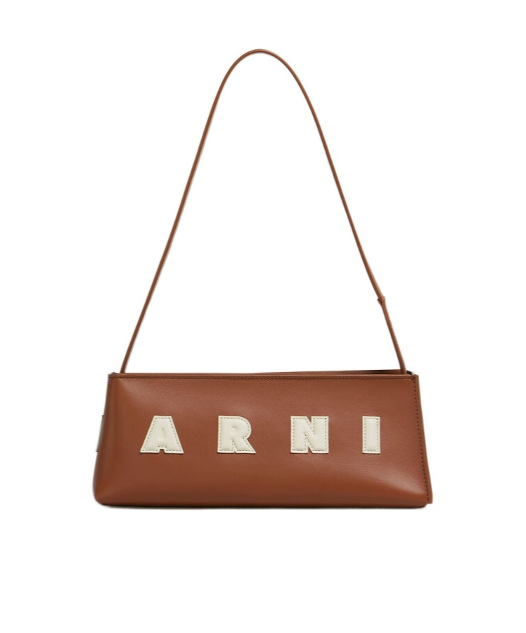 Marni Museo Hobo Leather Shoulder Bag In Brown